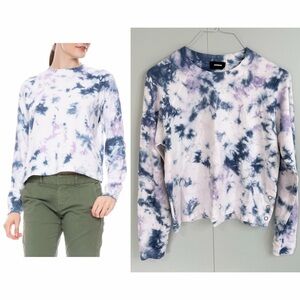 MONROW Bamboo Tie Dye Raglan in Midnight Iris